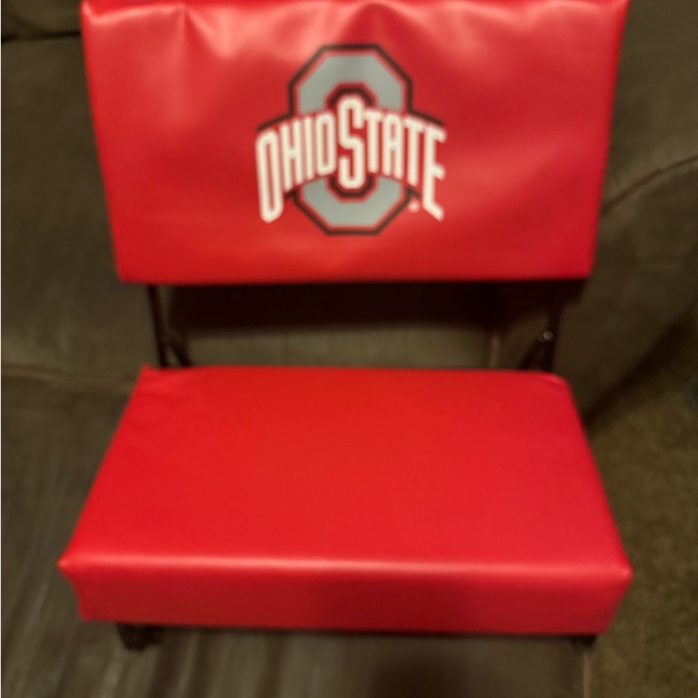 New Ohio State stadium chair, clips onto the bleachers